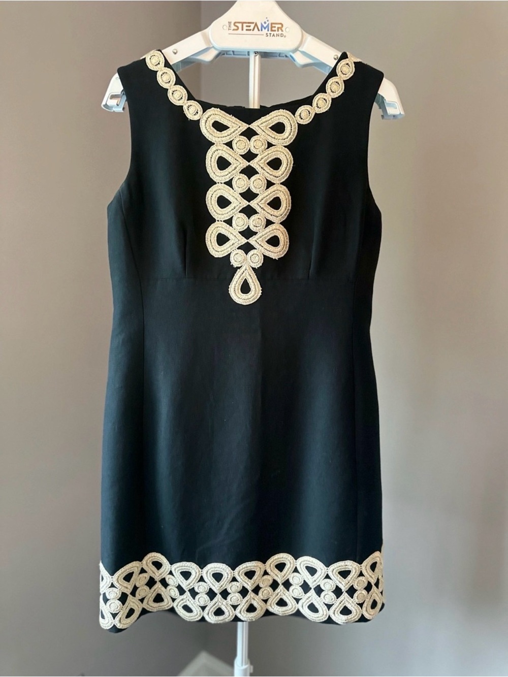 Lilly Pulitzer Adelson Shift Dress with Gold Embroidered Trim